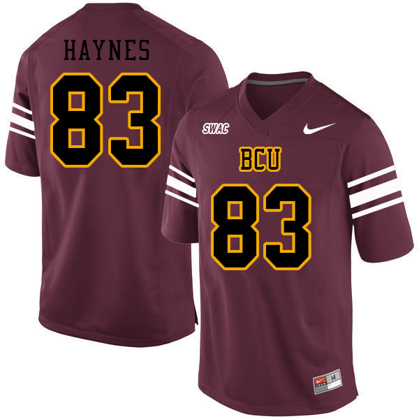 Men-Youth #83 Jaquan Haynes Bethune-Cookman Wildcats 2023 College Football Jerseys Stitched-Maroon